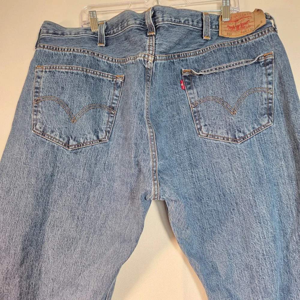 Levis 501‎ Original Straight Fit Mens Blue Jeans Medium Wash Button Fly